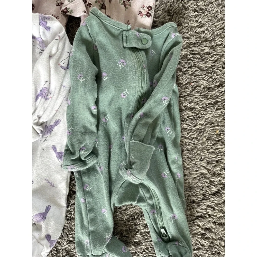 Carter's Sleeper Pajamas Kids Newborn Multicolor Floral Animal 5 Pack Bundle